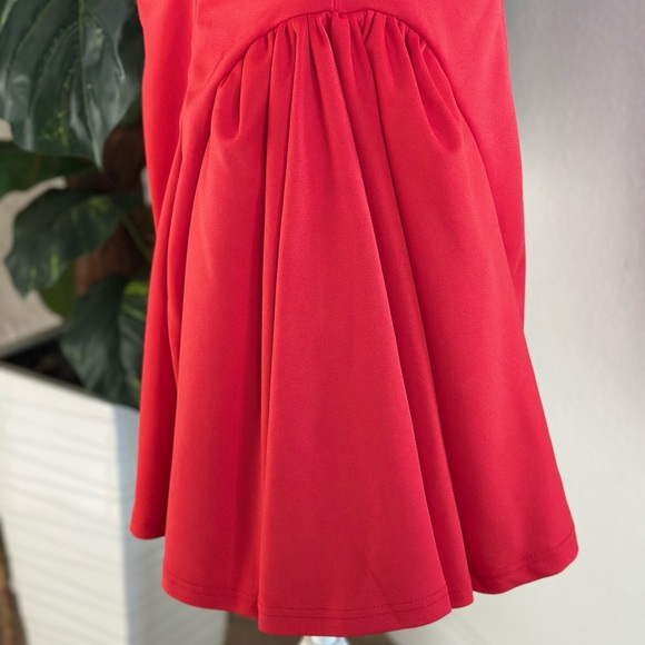 NWT Stretch Sexy Red Long Sleeve Puff Mini Party Dress Holiday Cocktails Size XL - Picture 6 of 7